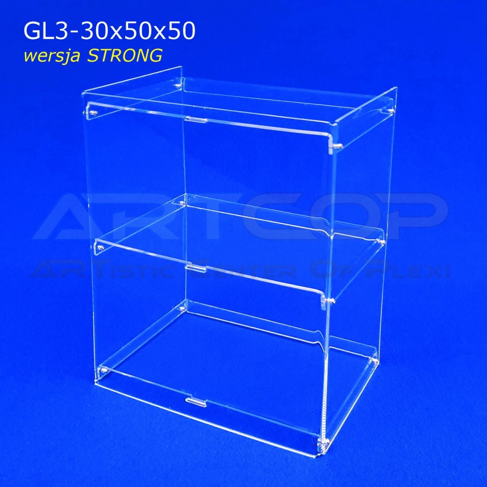 Plexiglass Display Cabinet, 30x50x50cm GL3 (Strong) - 3mm Clear Plexiglass