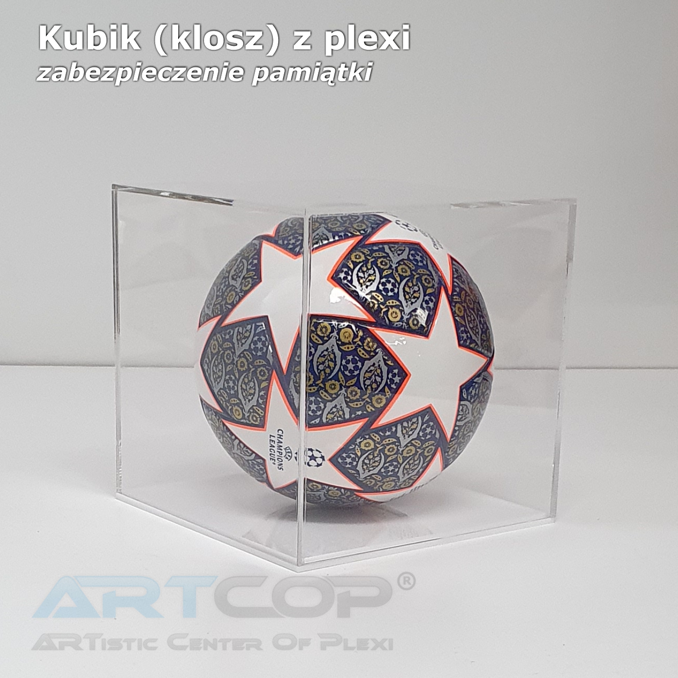 klosz z plexi osłona ważnego upominku - producent ARTCOP