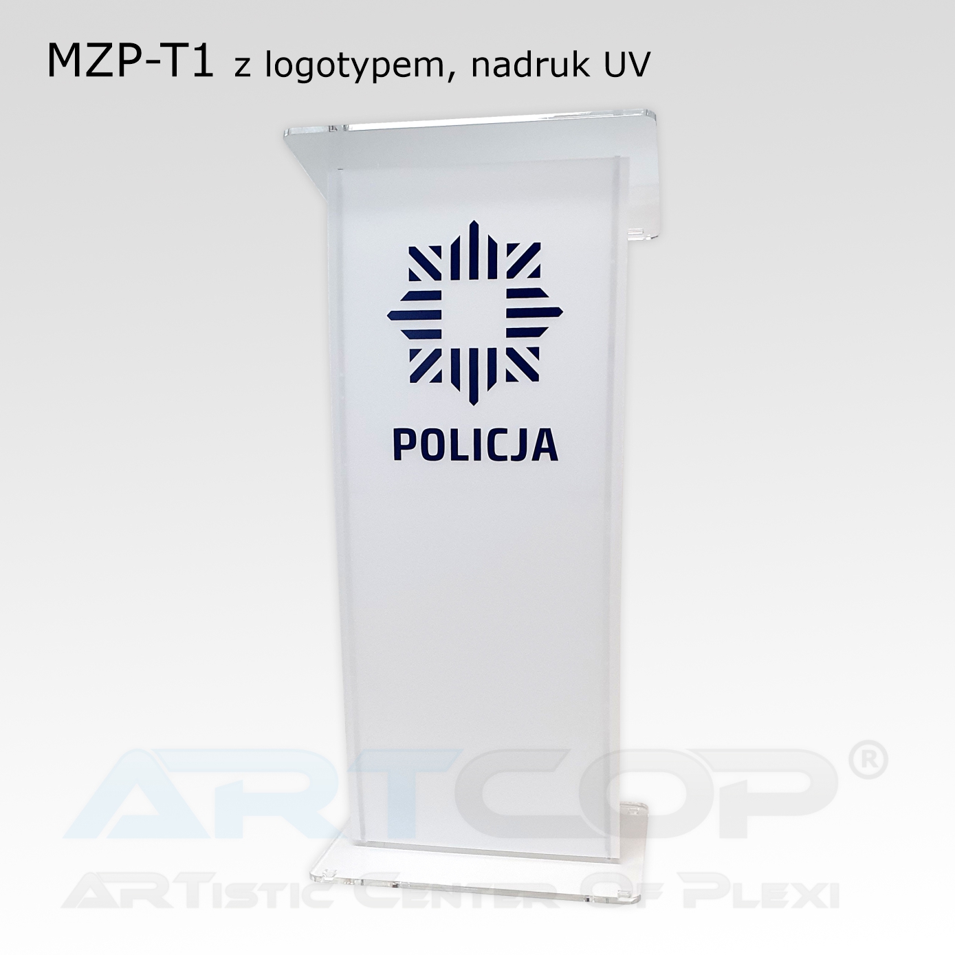 Mównica z plexi dla Policji model MZP-T1 produkcji ARTCOP