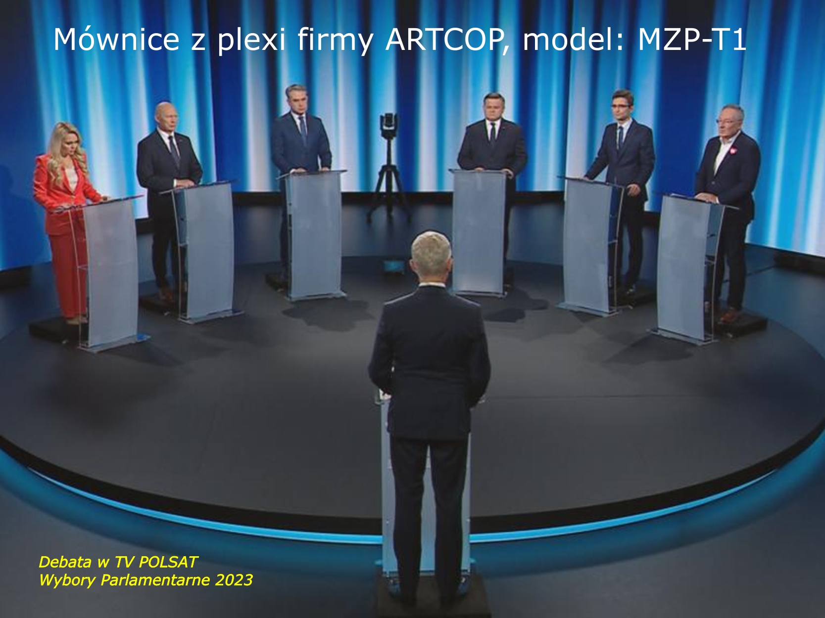 mównica z plexi firmy ARTCOP - debata Polsat