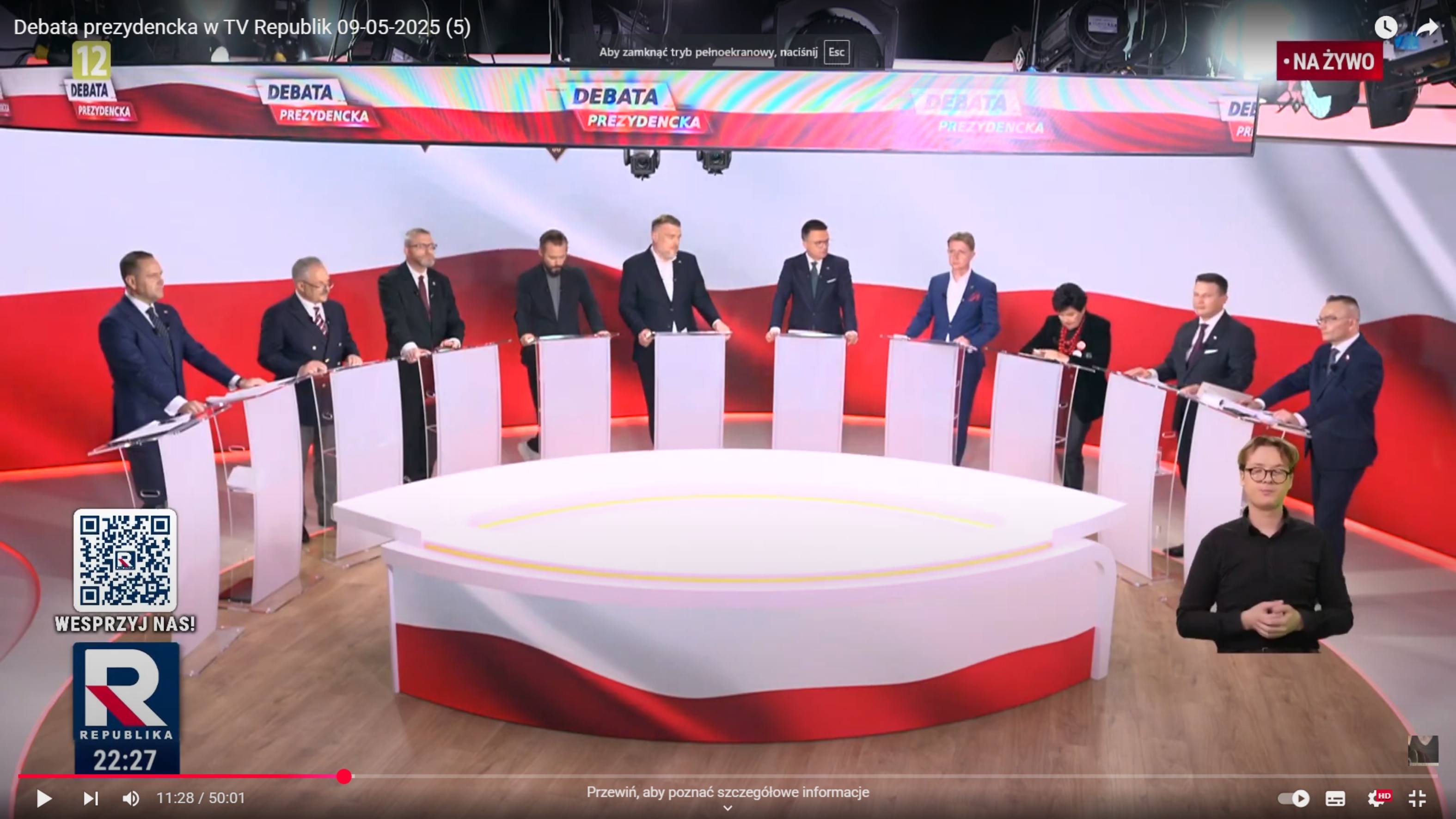 Mównica z plexi ARTCOP z Godłem Polski