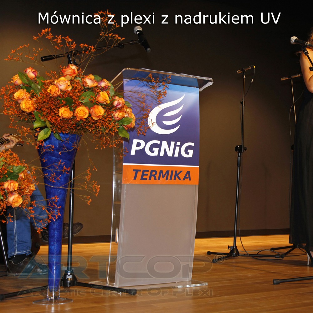 Mownica z plexi z logo firmowym PGNiG produkcji ARTCOP.EU