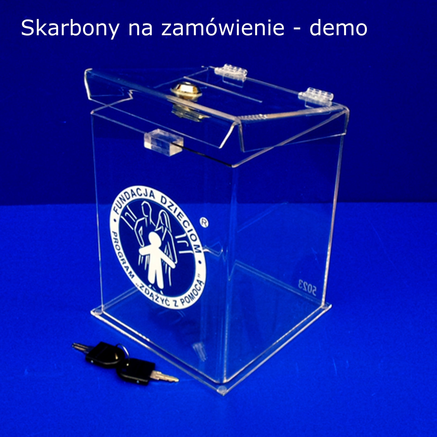 Skarbona urna z plexi z nadrukiem UV