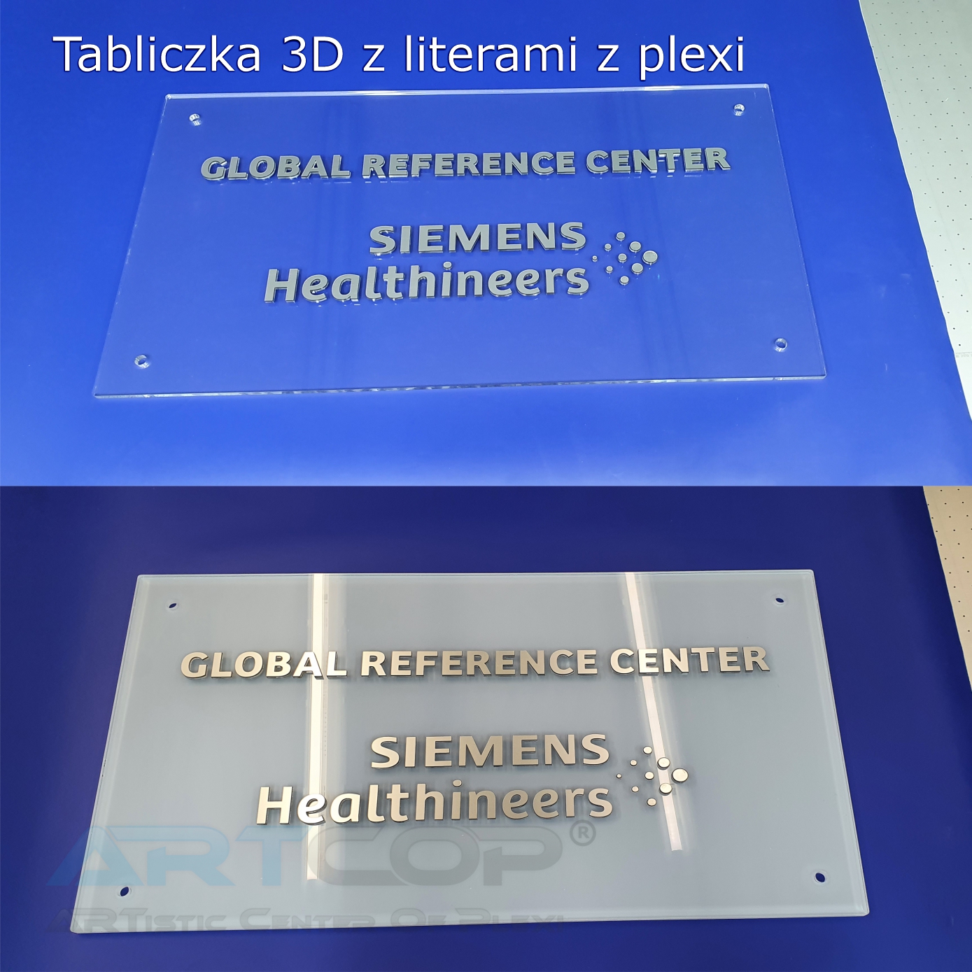 tabliczka z plexi 3D dla SIMENS - producent firma ARTCOP