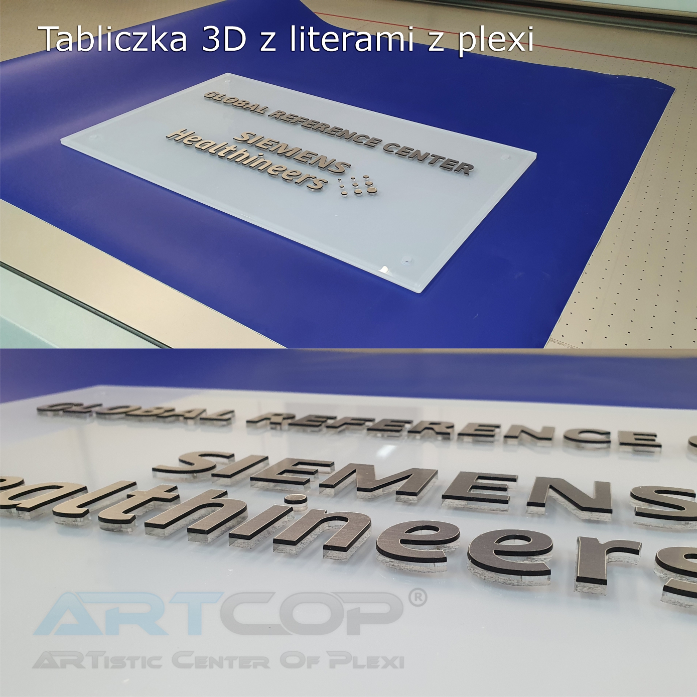 tabliczka z plexi 3D dla SIMENS - producent firma ARTCOP